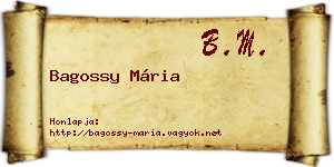 Bagossy Mária névjegykártya