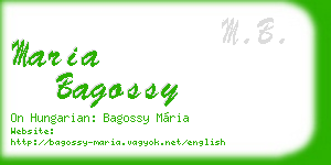 maria bagossy business card