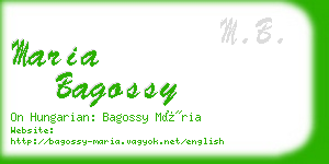 maria bagossy business card